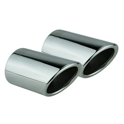 Image de L&amp;P A294 Embout Echappement inox Lot de 2 Embouts d&#039;échappement compatible avec A4 B8 A5 5T 1,8TFSI 2,0TDI Polis miroir chromés Plug and Play