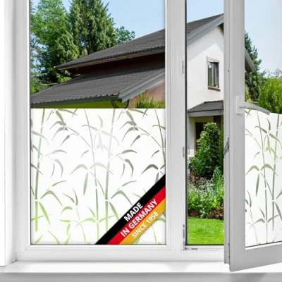 Image de d c fix film fenêtre anti regard électrostatique Bambou opaque adhésif et décoratif brise vue cache pour vitre, vitrage, douche 90 cm x 1,5 m