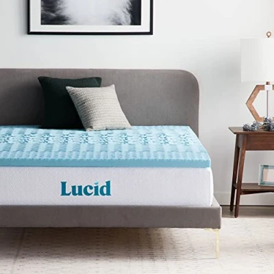 Image de LUCID 2 inch Zoned Gel Memory Foam Mattress Topper, Full XL