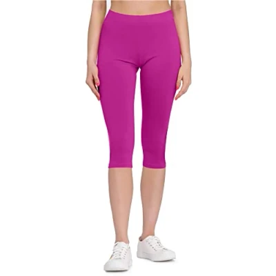 Image de Bellivalini Legging 3/4 Pantalon Capri en Viscose Tenue Sport Femme BLV50 148(Fuchsia 2, S)