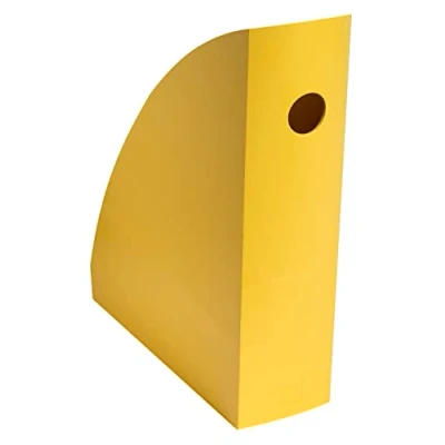 Image de Exacompta Réf. 18208D 1 Porte revue MAG CUBE BeeBlue, classeur à revue, rangement Pour documents, catalogues, magazines largeur 8,2 cm formats A4 et maxi Couleur safran
