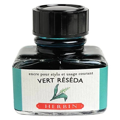 Image de EXACOMPTA Herbin 13038T Un flacon d&#039;encre 30 ml pour stylo plumes et stylos roller, Vert réséda