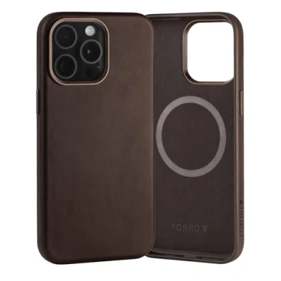Image de TORRO Coque Compatible avec iPhone 15 Pro Max Cuir Véritable MagSafe, Etui Mince Pare Chocs (Marron Foncé)