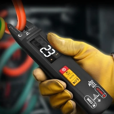 Image de MAXRIENY Multimètre Numérique Intelligent avec Pince Ampèremétrique Ouverte AC DC 6000 Comptes Mini Testeur de Poche Rechargeable Mesure Tension Courant Résitance Continuité Capacité Diode Hz NCV