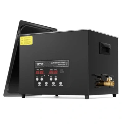 Image de VEVOR Nettoyeur à Ultrasons Numérique 15 L, Bac 360 W 40 kHz, avec Dégazage Amélioré et Mode Doux, Appareil de Nettoyage Ultrasonique Pro Minuterie, Chauffage Panier, pour Bijoux