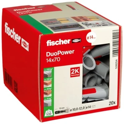 Image de fischer Cheville bi matière et multi matériaux DUOPOWER 14x70 / Boîte de 20