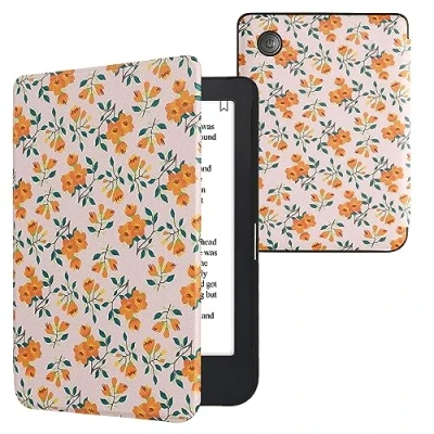 Image de kwmobile Étui Compatible avec Kobo Clara 2E Coque à Rabat magnétique Tablette eReader Similicuir Jaune Vert Beige