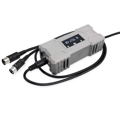 Image de RetroPower PSU C64 FDD Dual OLED Digital International Bloc d&#039;alimentation de rechange pour Commodore 64 + 1541 II, écran OLED, capteur tactile, prise EU/UK/AU