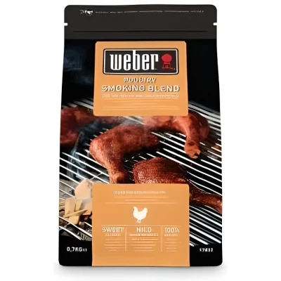 Image de Weber Copeaux de Bois pour Fumage Saveur Volaille Pellets Cuisson 0.7 kg Combustible BBQ Alternative aux Briquettes, 100% Naturels (17833)