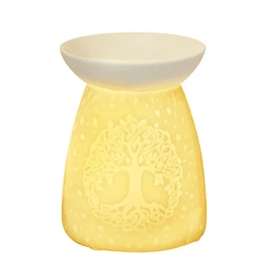 Image de Brûleur de cire à fondre Support bougie chauffe plat Diffuseur Aromathérapie Cadeau ( Arbre vie)