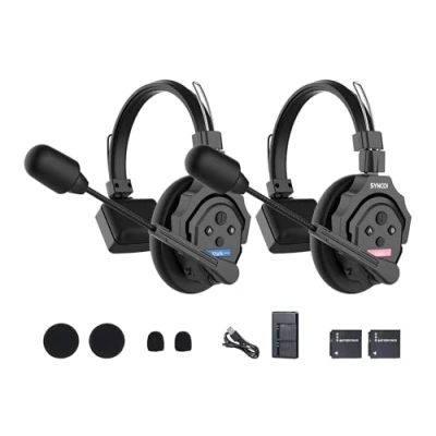 Image de SYNCO XTalk Système d&#039;intercom sans Fil avec Casque, Conception aléatoire pour Les tournages de Films, Spectacles sur scène et Performances scéniques (XTalk X2 (2PCS))