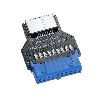 Image de MZHOU USB 3.0 19 Broches sur L&#039;adaptateur 3.1/3.2 Gen 2 e Key a Port à Une Vitesse Maximale de 5 Gbit/s pour Montage du Panneau C