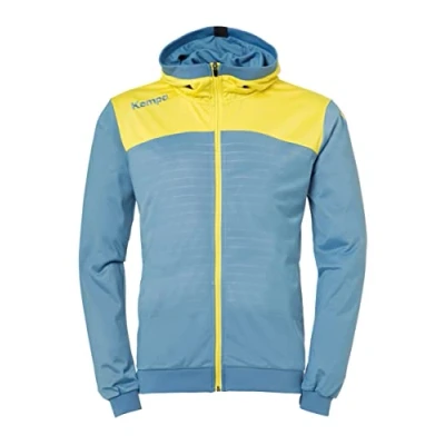 Image de Kempa Emotion 2.0 Hood Jacket Homme, Bleu Jaune (Dove Blue/Lime Yellow), M