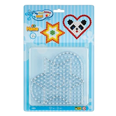 Image de Hama Blister 2 plaques : Coeur et Etoile pour perles à repasser taille Maxi Loisirs créatifs 8105 Transparent