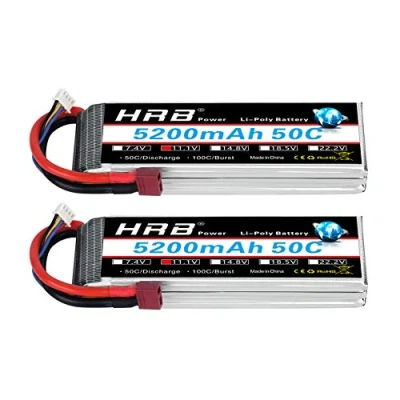 Image de HRB 2PCS 3S 11.1V 5200mAh 50C Lipo Batterie pour RC Drone Hélicoptère Avion Quadricoptère Camion De Voiture (Dean T Plug Style)