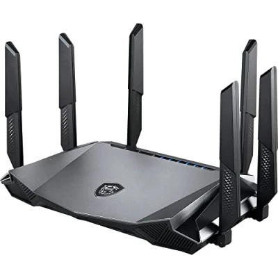 Image de MSI Radix AX6600 WiFi 6 Routeur Gaming Tri Bande WLAN Rapide jusqu&#039;à 6600 Mbps (5GHz, 2.4GHz sans Fil), Priorité AI QoS, MU MIMO, Beamforming, WPA3, WAN/LAN 2.5G &amp; 4 x Ports LAN 1G