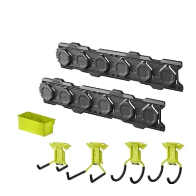 Image de Ryobi Kit de d&#039;intallation complet Link, rangement pour garage et atelier (7 pièces) Syteme LINK RSLWPK 7PC, Vert &amp; Anthracite