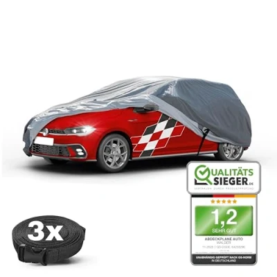 Image de WALSER Bâche Premium All Weather Plus, enduite de PVC, Automobile résistant aux UV, Complet imperméable à l&#039;eau Taille M Gris