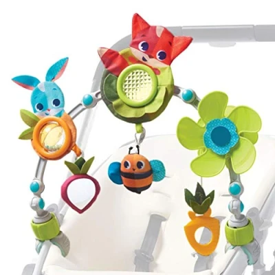 Image de Tiny Love Arche d’activité Sunny Stroll avec Hochets, dès la Naissance, Clips de Fixation Universels Compatibles toutes les Poussettes ou Landaus, Collection Meadow Days