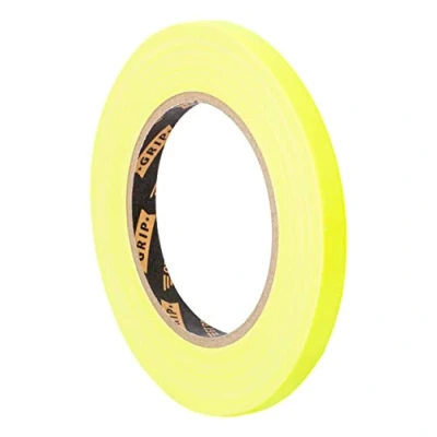 Image de GRIP Eventbasics GT PRO Spike Tape Ruban en tissu Jaune fluo 10 mm x 25 m