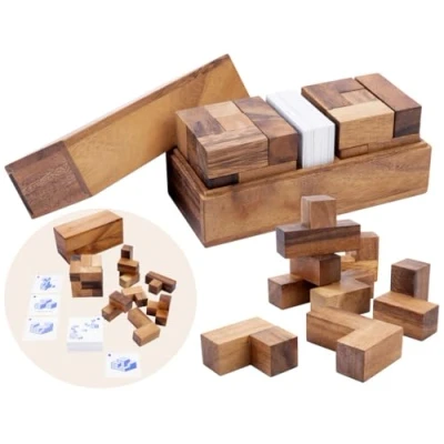 Image de Double soma cube puzzle niveau difficile composé 2 lot de formes cubiques joueurs