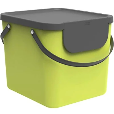 Image de Rotho Albula Système de Séparation des Déchet s 40 l pour La Cuisine, Plastique (PP) sans BPA, Vert Clair/Anthracite, (40,0 X 35,8 34,0 cm)