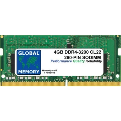 Image de GLOBAL MEMORY 4Go DDR4 3200MHz PC4 25600 260 PIN SODIMM MÉMOIRE RAM pour Ordinateurs Portables