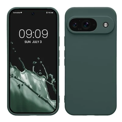 Image de kwmobile Housse Compatible avec Google Pixel 9 Coque de téléphone en TPU Protection Appareil Photo Vert Mousse