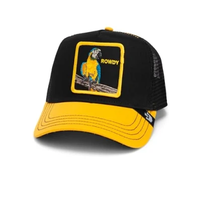 Image de Goorin Bros. The Rowdy Bird Perroquet Noire Jaune Casquette de Camionneur Ajustable