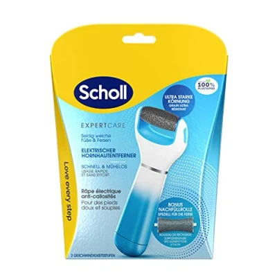 Image de Scholl Expert Care Élimination des callosités pour pieds doux et soyeux, rapide sans effort (avec rouleau de minéraux marins résultats précis, 1 appareil avec rouleau)
