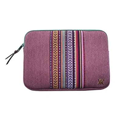 Image de VAMVAM by Wondee Housse Universelle de 11&quot; avec Bande décorative en Tissu Style Ethnique coloré, rembourrée et renforcée par Fermeture éclair