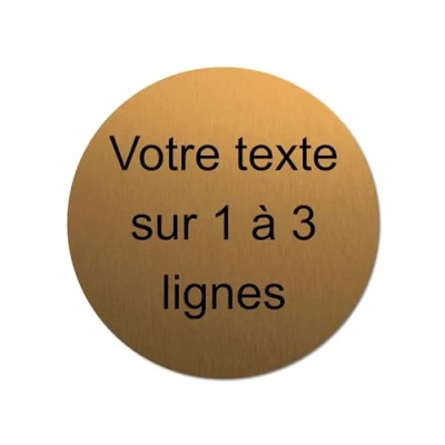 Image de Plaque gravée personnalisée 1 à 3 lignes 8cm autocollante Or Brossé