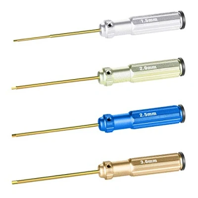 Image de Neewer Lot de 4 Tournevis hexagonaux en nitrure Titane avec Manches couleurCompatible vis 1,5 mm, 2 2,5 mm et 3 mm.