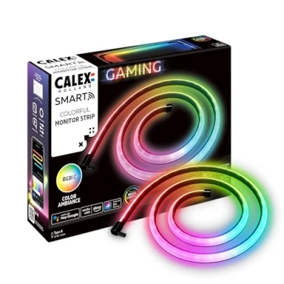 Image de CALEX Smart Gaming Ruban LED pour Écran Compatible Razer Chroma Home Synchronisation RGBIC PC Rétroéclairage du moniteur Music Sync 110 cm