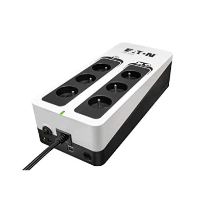 Image de Eaton Onduleur Parafoudre 3S 550 FR Off line UPS Alimentation Sans Interruption Puissance 550VA (6 prises FR, Parasurtenseur, Silencieux) Interface USB (câble inclus) Noir&amp;Blanc