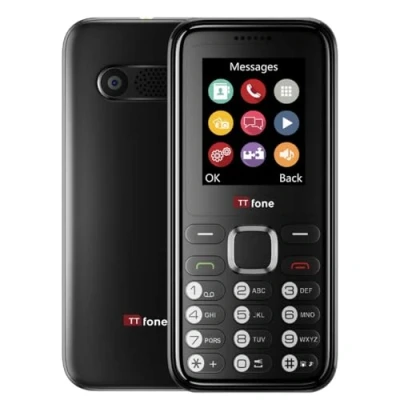 Image de TTfone TT150 Téléphone Portable Basique Débloqué avec Bluetooth, Batterie Longue Durée, Double SIM Appareil Photo et Jeu, Facile à Utiliser, Robuste Léger (Black)