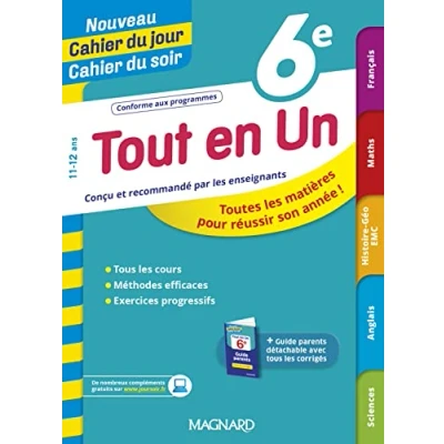 Image de Tout en Un 6e Leçons, méthodes et exercices Nouveau Cahier du jour soir Livre d’occasion Correct