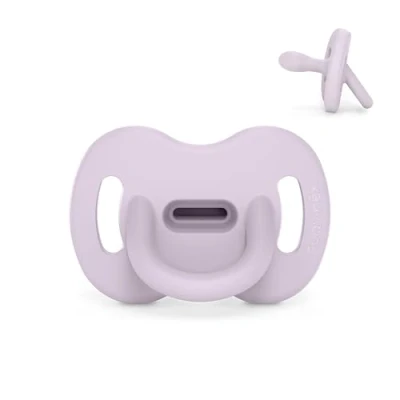 Image de Suavinex, Sucette Tout Silicone pour Nouveau nés, Bébé 0/6 Mois et Naissance, avec Tétine Symétrique SX Pro, Réversible, Super Douce Souple, Idéal Dormir, Lavender