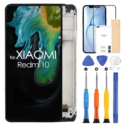 Image de ARSSLY Écran pour Xiaomi Redmi 10 2021 4G 21061119AG 21061119DG 21061119AL 6.5&quot; LCD Tactile Digitizer Assemblée Verre de Remplacement avec Outils(Noir Cadre)