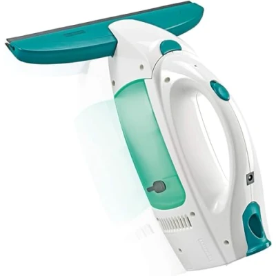 Image de Leifheit Aspirateur à vitres Dry &amp; Clean, set nettoyage sans trace ni goutte pour les surfaces lisses, lave vitre électrique utilisable 360, Multicolore