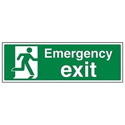 Image de vsafety 21015bj r Lave vaisselle état Exit Sign, sortie d&#039;urgence, paysage, 1 mm en plastique rigide, 450 x 150 mm, vert