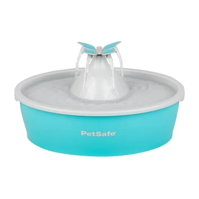Image de PetSafe Fontaine à l&#039;eau Papillon pour Chat et Chien Drinkwell, sans BPA, Distributeur d’Eau Animaux de Compagnie, 4 Différents Flux, Double Filtration, Facile Nettoyer, 1,5 L