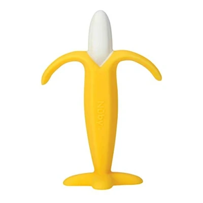 Image de Nuby Jouet de dentition en Silicone doux Aide pour bébé Anneaux forme Banane 3+ mois