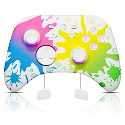 Image de Mytrix Manette Sans fil Bluetooth pour Nintendo Switch/Lite/OLED avec Joystick RVB Optique, Compatible Switch/PC/Android/Ios/Steam/Steam Deck Multi plateforme Macro/Réveil/Turbo/Vibration