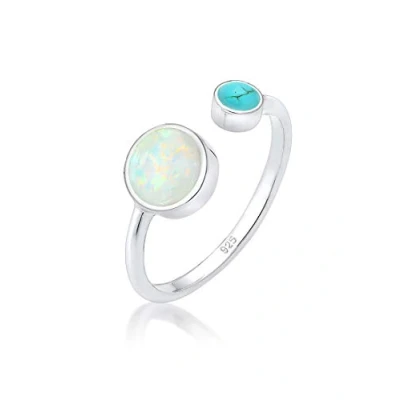 Image de Elli GEO OPAL Howlith BOHO Bague, Femme, Taille: 54, Silver