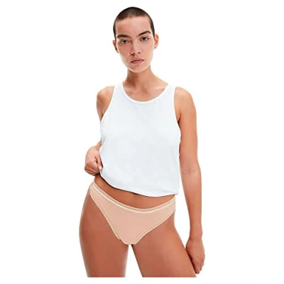 Image de Calvin Klein String Femme Tanga, Beige (Cedar), S