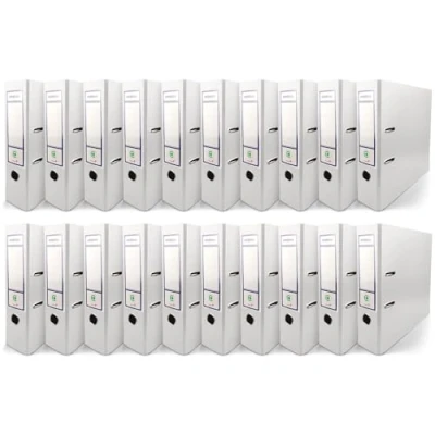 Image de Netuno 20x classeur à anneaux blanc A4 mécanisme 2 8cm plastique éco d&#039;école pour documents de format levier bureau maison