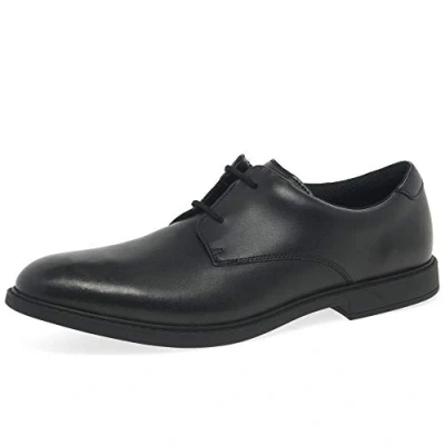 Image de Clarks Garçon Scala Loop Derbys, Noir Black Leather Leather, 39.5 EU Large