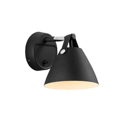 Image de DFTP by Nordlux Applique Strap avec lanières en cuir, noire
