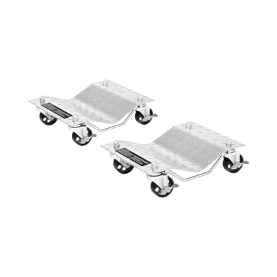 Image de MSW Chariot De Déplacement Manutention Véhicule Voiture Porte HR 680 (2 Unités x kg, Freins, Structure Arrondie, Métal Embouti)